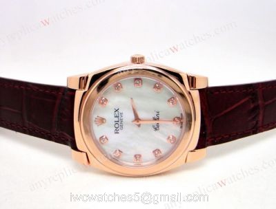Rolex Cellini Rose Gold White MOP Ladies Watch 1