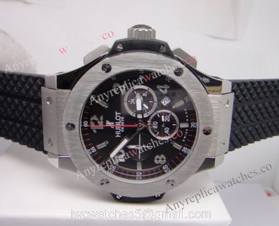 Replica Hublot Big Bang Watch SS Black Chronograph Japan Movement 1