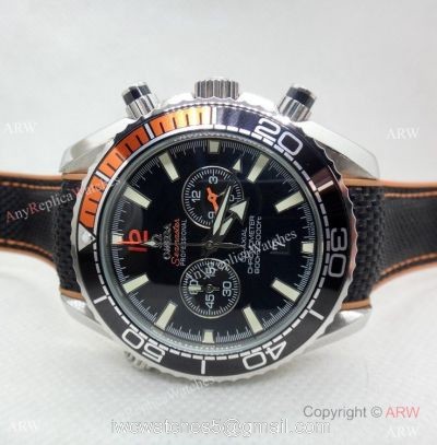 Omega Seamaster 600 Black Rubber Orange Watch Japan Quartz 1