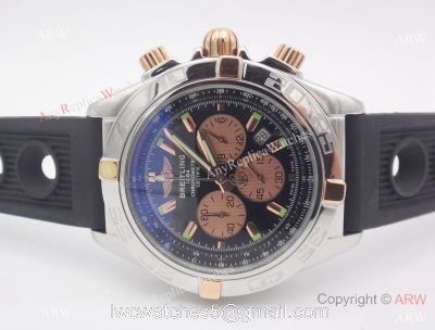 Breitling Chronomat B01 44mm Rose Gold Chronograph Black Rubber Band 1