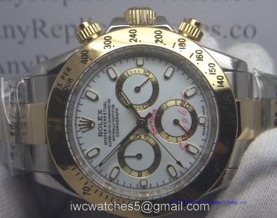 Rolex 2-Tone Daytona Men Watch White Face 40mm 1