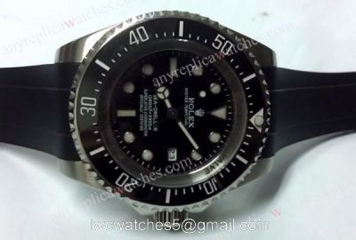 Sports Rolex Deepsea 44mm Replica Watch and Black rubber watchband 1
