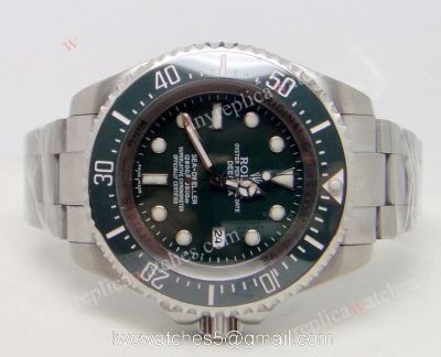 AAA Grade Rolex Deepsea 44mm Replica Watch Green Face Green Bezel 1