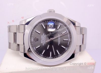 Rolex Datejust 40mm Watch SS Rhodium Gray Face New 2017 Dial 1