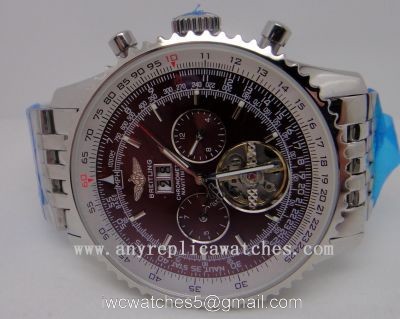 Breitling Tourbillon Replica Watches Breitling Chronometer Navitimer Brown Tourbillon Dial 42mm 1
