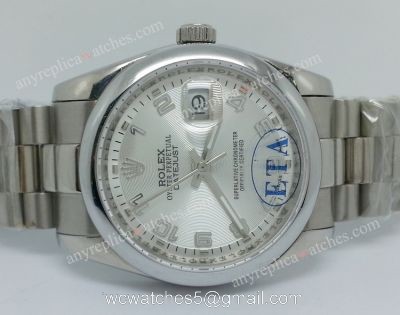 Rolex Datejust Swiss Replica Watch SS Silver Arabic Dial for Men 1