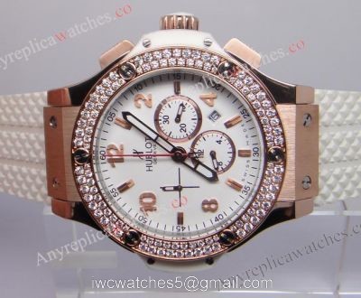 Replica Hublot watch BIG BANG GOLD WHITE DIAMONDS 41mm 1