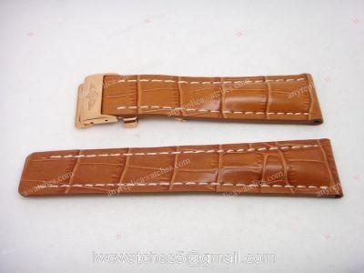 Replica Breitling Brown Real Leather Band with Silver Clasp 24-20 110 mm 1