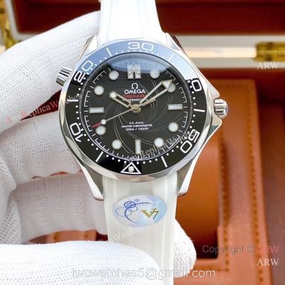 Copy Omega Seamaster 300m Limited Edition Watch White Rubber Strap 1