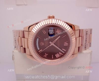 AAA Replica Rolex Day-Date Chocolate Face Watch New 40mm Case 1