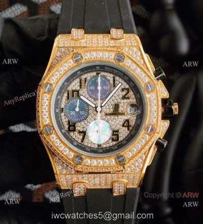 High Quality Copy Audemars Piguet Royal Oak Offshore Full Diamond Watch 44mm 1