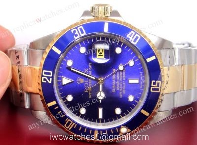 Classic Model Rolex Submariner 2-Tone Blue Dial Blue Bezel 40mm Replica Watch 1