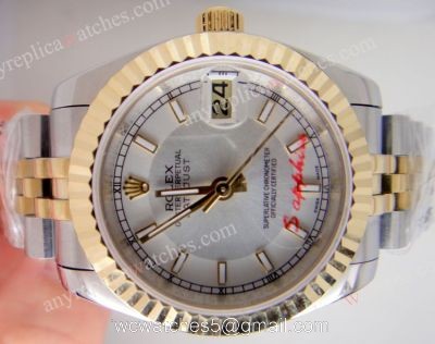 Rolex Datejust Watch Replica for Sale: 2-Tone Jubilee Silver Face Mens Watch 1