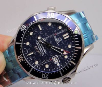 Omega 007 Watch Replica James Bond Blue 007 Face Automatic 40mm 1