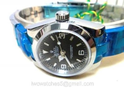 Rolex Explorer Oyster Band Black Face Replica Ladies Watch 1