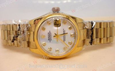 NEW Rolex Datejust All Gold White Watch Midsize 31mm 1