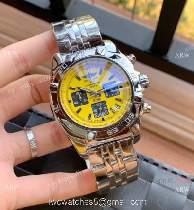 Best Quality Copy Breitling Chronomat 01 Watches Yellow Dial 43mm 1