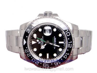 Replica ROLEX GMT-MASTER II Watch SS Case Black Ceramic Bezel 1