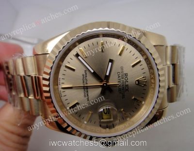 Copy Rolex Yellow Gold President Datejust Gold Dial Men Watch 1