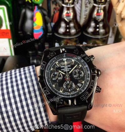 Solid Black Breitling Chronomat B01 Men Watch Replica 1