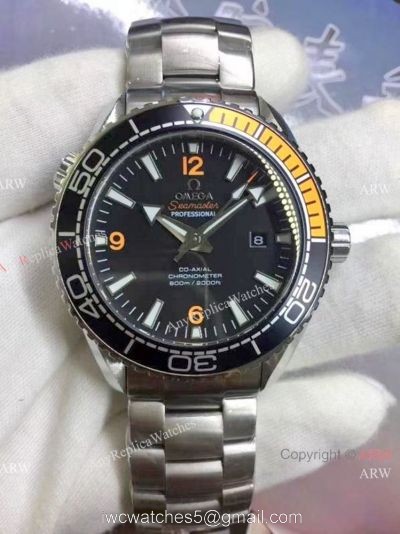 Low Prcie Omega Watch Replica Seamaster with Black Orange Bezel 1