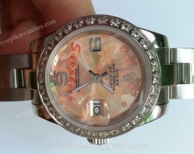 Rolex Datejust SS Pink Flower Dial Ladies Watch China AAA Replica Watches 1
