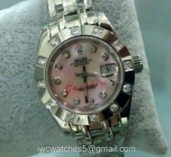 SS Replica Rolex Masterpiece Pink MOP Diamond lady watch 1