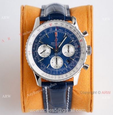 Super Clone Breitling Navitimer 01 Blue Face Watch 7750 Movement 1