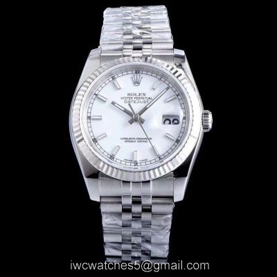 AR Factory Fake Rolex Datejust SS Jubilee White Dial Watch Swiss ETA3135 1