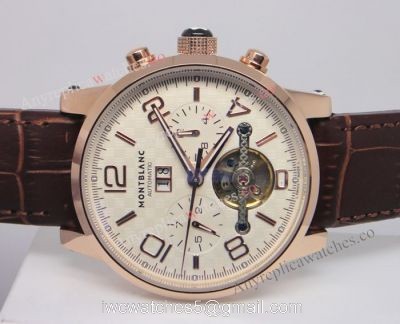 Montblanc Time Walker chronograph tourbillon Brown leather band 1