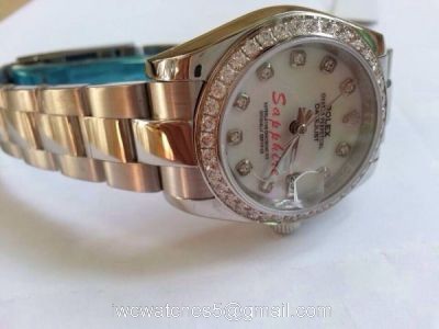 Replica Rolex Presidential Diamond Datejust Watch Stainless steel White MOP Dial 31mm 1