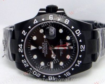 Solid Black Case Replica Rolex Explorer II Men Watch 1