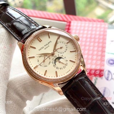 Swiss Clone Patek Philippe Geneve Complications Watch 40mm Rose Gold Case 1