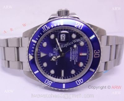 Classic Model Rolex Stainless Steel Submariner Blue Dial mens Watch Replica 1