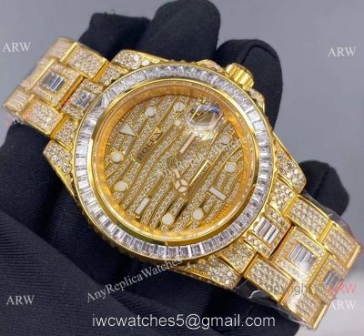 Swiss Quality Rolex GMT-Master II 116769 Ice Watch Replica Yellow Gold 1