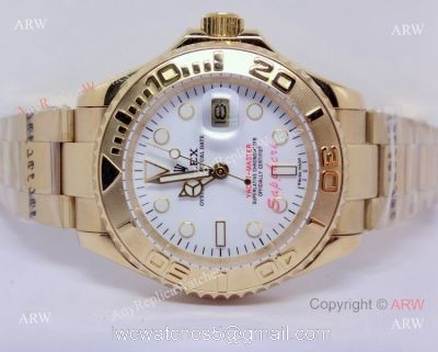 Rolex All Gold White Face Yacht-master watch 1