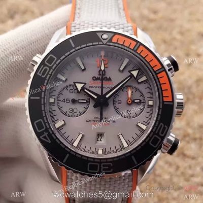 (OM)Swiss Replica Omega Seamaster 600m 9900 Watch SS Gray Gummy Strap 1