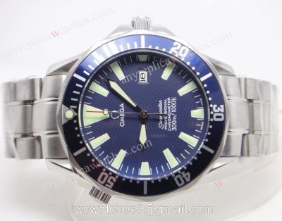 Seamaster Omega James Bond Watch Replica SS Blue Face Automatic Mens Watch 1