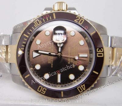 High Quality Replica Rolex Submariner Brown Face Brown Ceramic Bezel Mens Watch 1