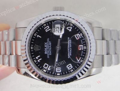 Rolex President SS Datejust Black Arabic 36mm Men watch Low Price 1