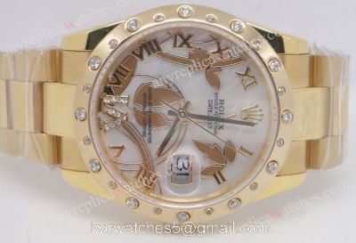 Yellow Gold Rolex Replica Watch Goldust Dream Diamond Watch 1