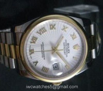Replica Rolex Datejust Gold White Face Men 36mm Watch 1