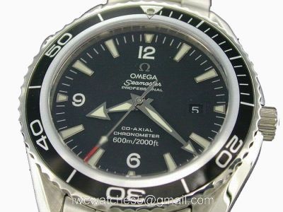 Replica Omega Seamaster Planet Ocean Watch Stainless Steel Black Dial 43mm 1