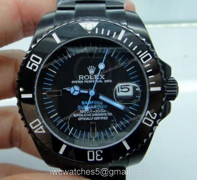 High Quality Rolex Bamford Submariner Replica Watch / Black Watch Case / Blue Markers 1