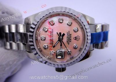 Stainless Steel Rolex Datejust Pink MOP President Band Ladies watch 1