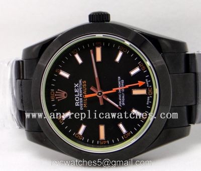 All Black Rolex Milgauss Watch w/ Black Face 40mm 1