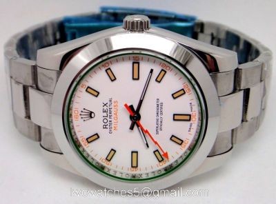Rolex Milgauss Stainless Steel White 40MM Replica Watches 1