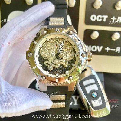 Best Replica Invicta Dragon Stainless Steel Rubber Strap Watch 1