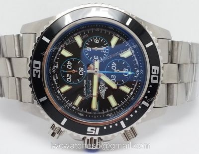 New Modle Breitling Superocean Chronograph SS Black Men Watch 1