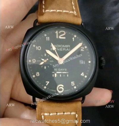 New Copy Radiomir 10 Days GMT Panerai Watch Black Case Orange Arabic 1